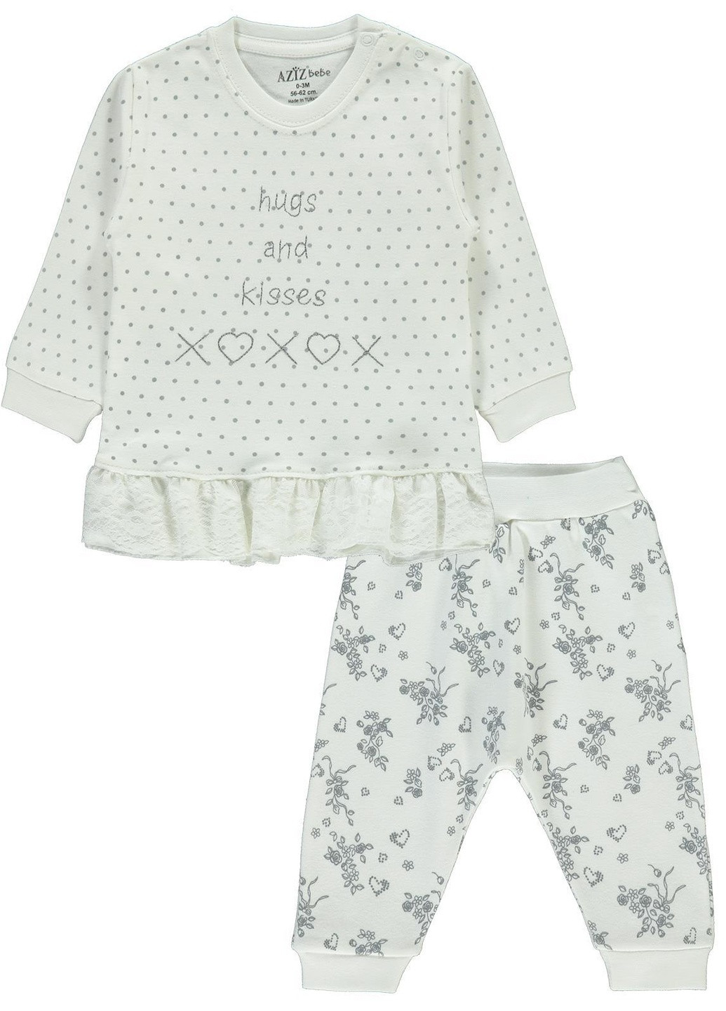 Белый детский костюм со штанами брючный Aziz Bebe