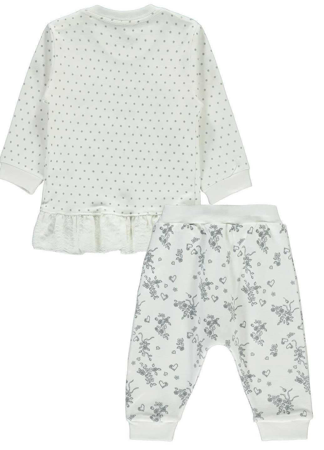 Белый детский костюм со штанами брючный Aziz Bebe