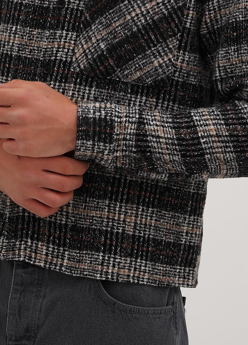 Черная кэжуал рубашка в клетку Boohoo