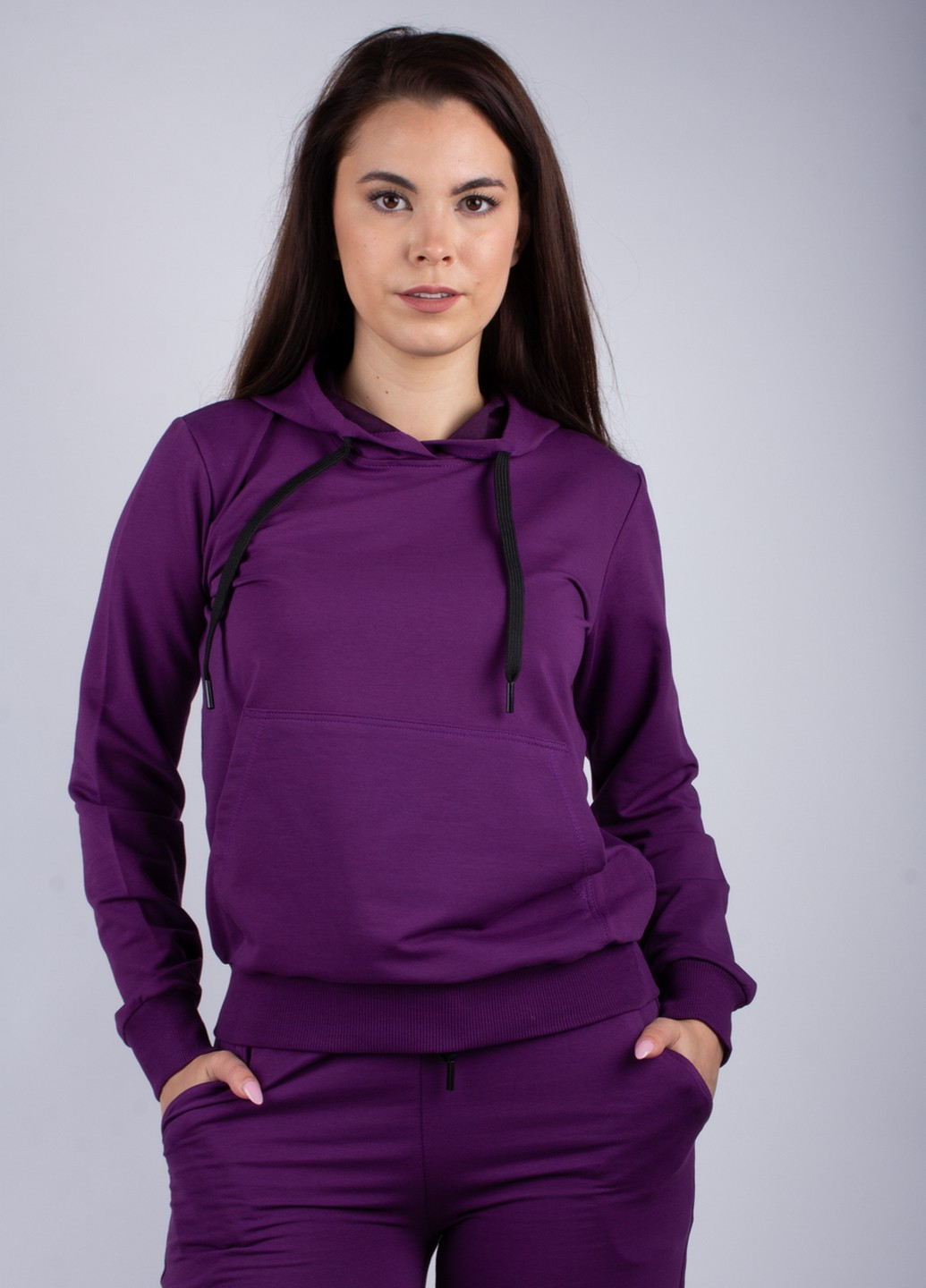 Женский спортивный костюм Lion брючный однотонный фиолетовый спортивный лайкра, полиэстер, хлопок