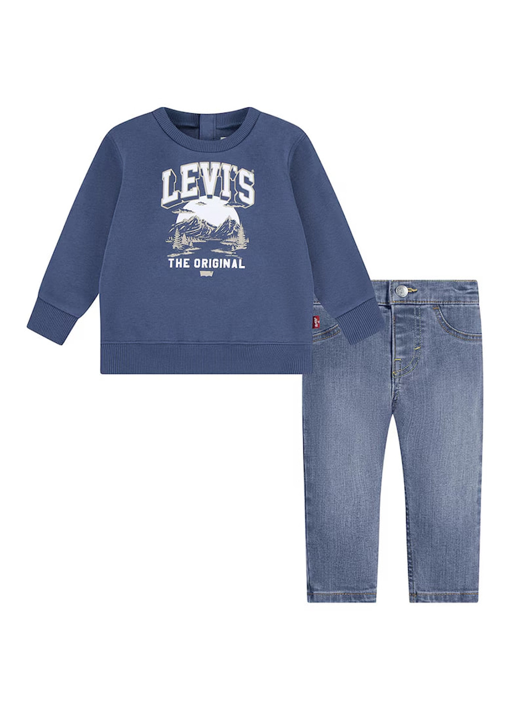 Сіро-синій демісезонний комплект (світшот, джинси) Levi's