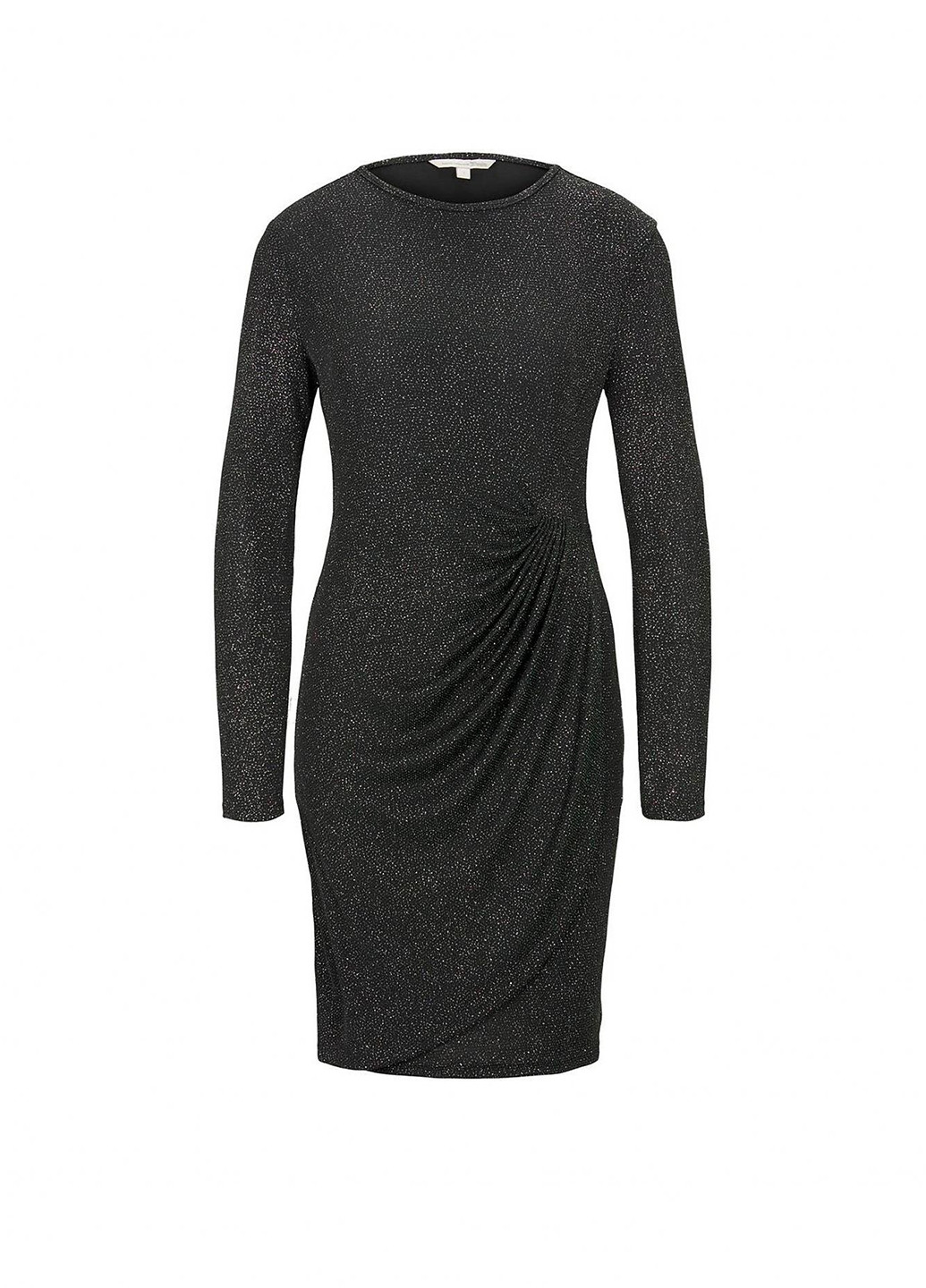 Черное кэжуал платье Tom Tailor меланжевое