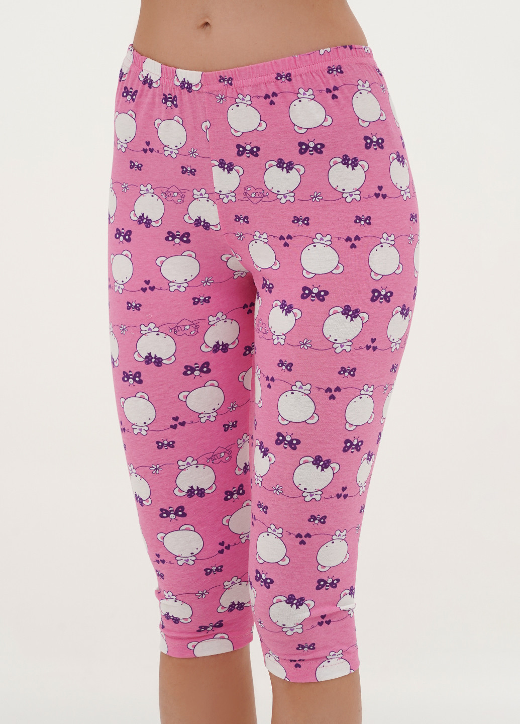 Рожева всесезон піжама (майка, капрі, маска для сну) майка + капрі Lucci