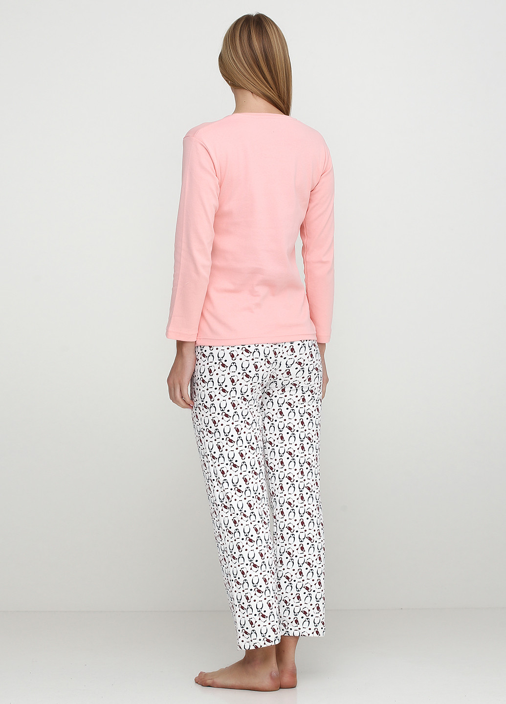 Персиковый демисезонный комплект (лонгслив, брюки) Good Night Pajama
