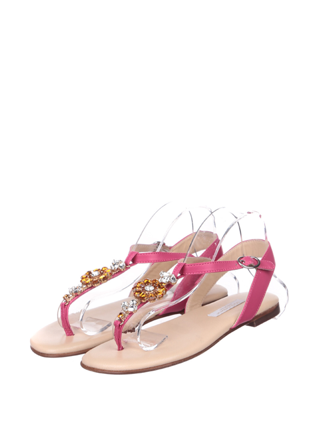 Розовые кэжуал сандалии Dolce & Gabbana с ремешком