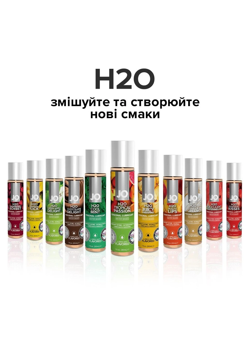 Смазка на водной основе H2O - Tropical Passion (60 мл) без сахара, растительный глицерин System JO (254583427)