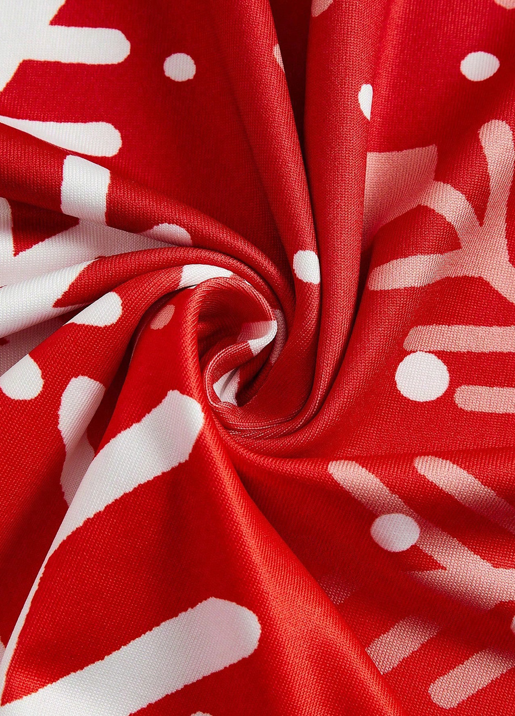 Красное праздничный платье клеш, с открытой спиной SHEIN с новогодним принтом