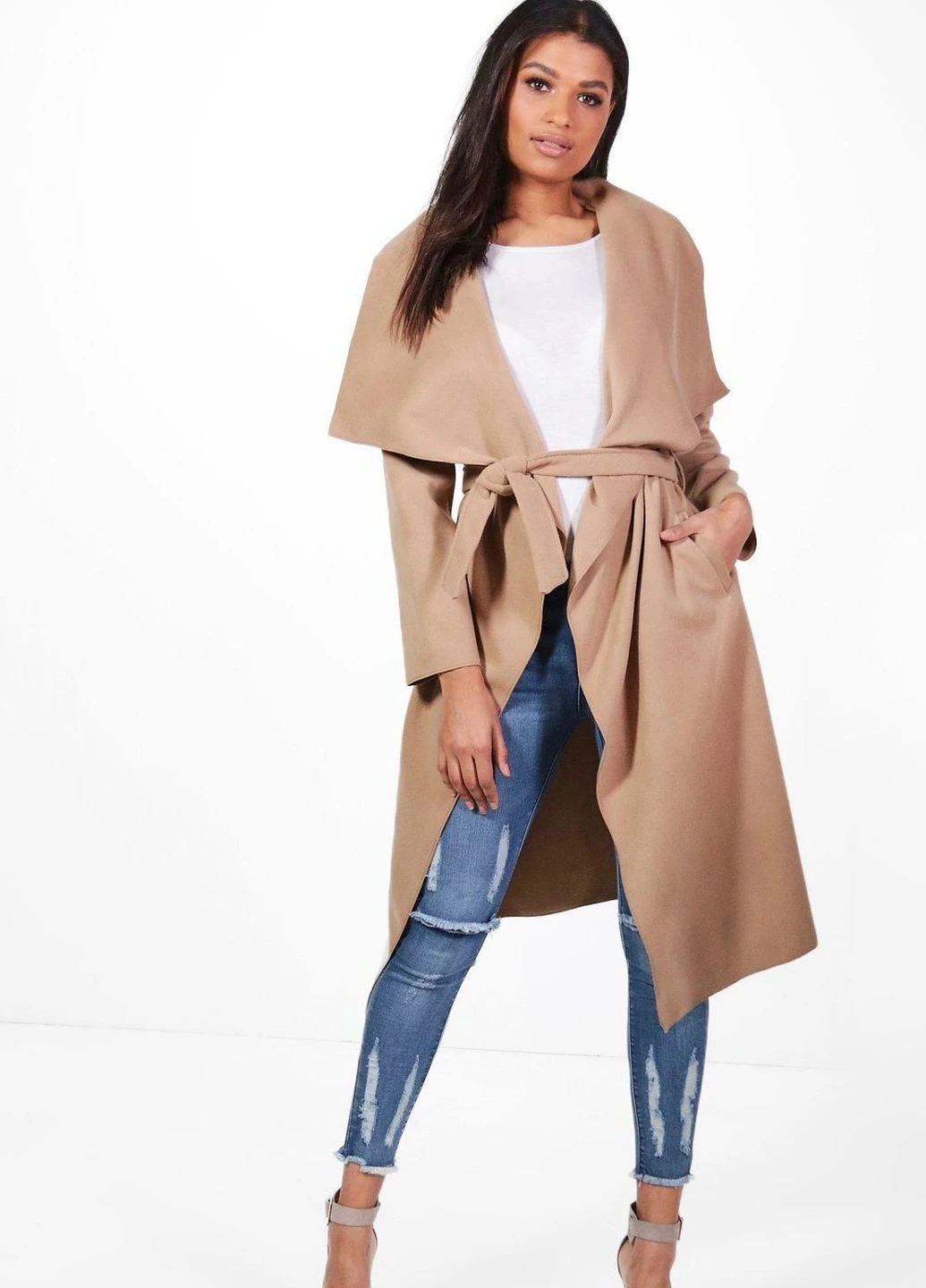 Светло-коричневое демисезонное Пальто Boohoo