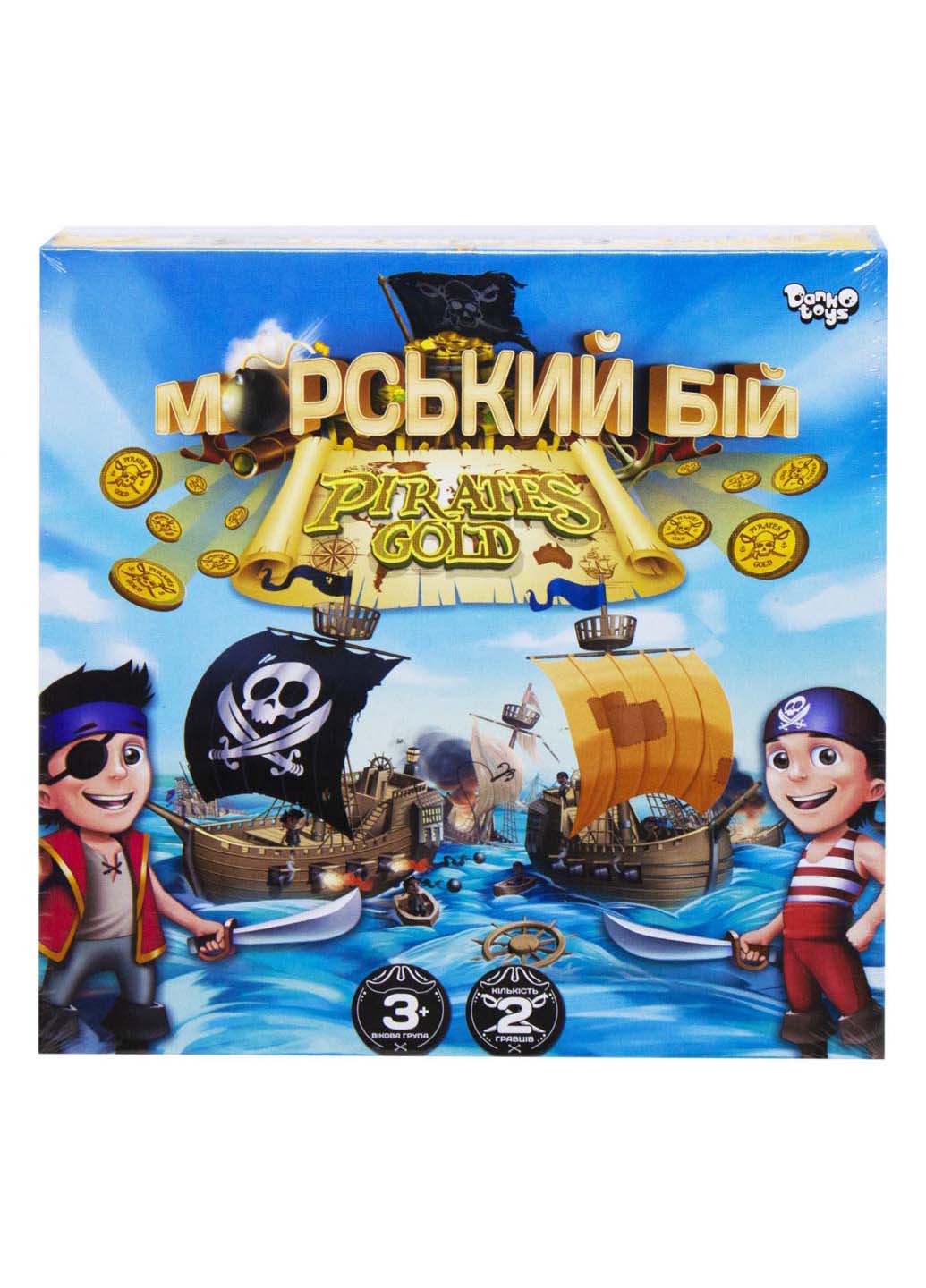Настольная развлекательная игра Морской бой Pirates Gold укр Danko Toys 25 x 25 x 4 (231996289)