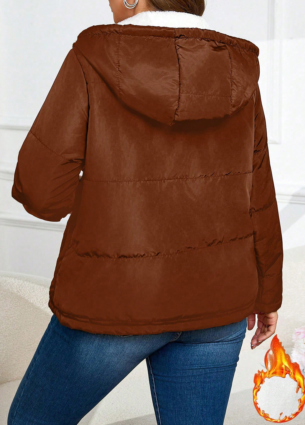 Коричнева зимня куртка SHEIN