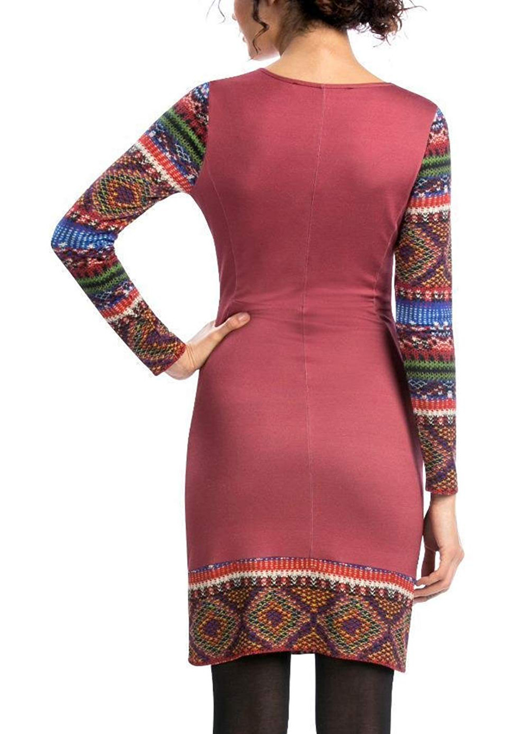 Бордовое кэжуал платье Desigual с абстрактным узором