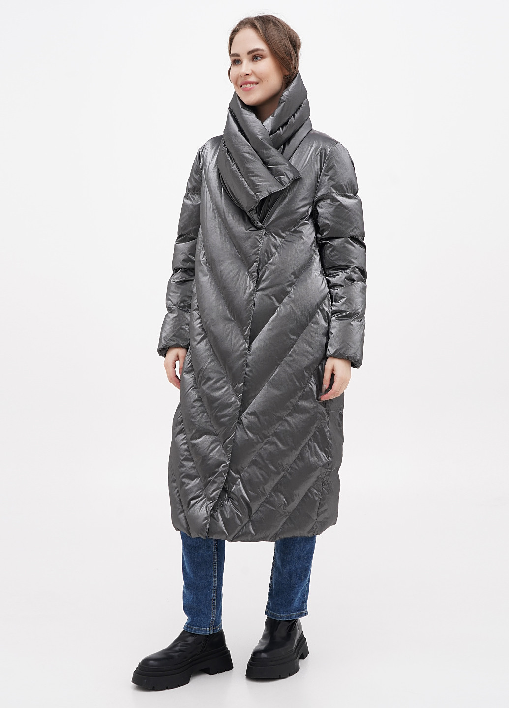 Срібна демісезонна куртка куртка-пальто Twin-Set