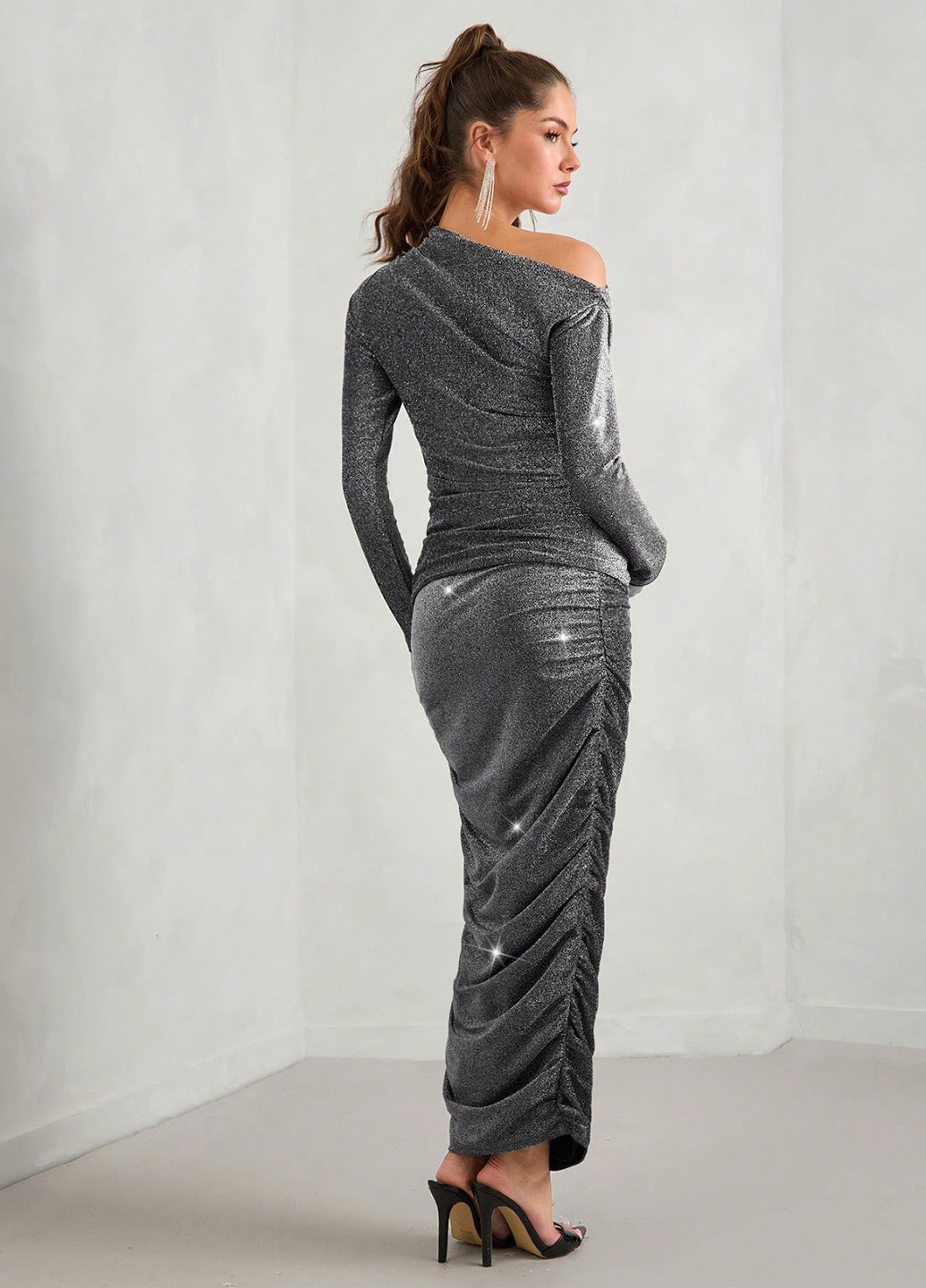 Темно-серый демисезонный комплект (блузка, юбка для беременных) SHEIN