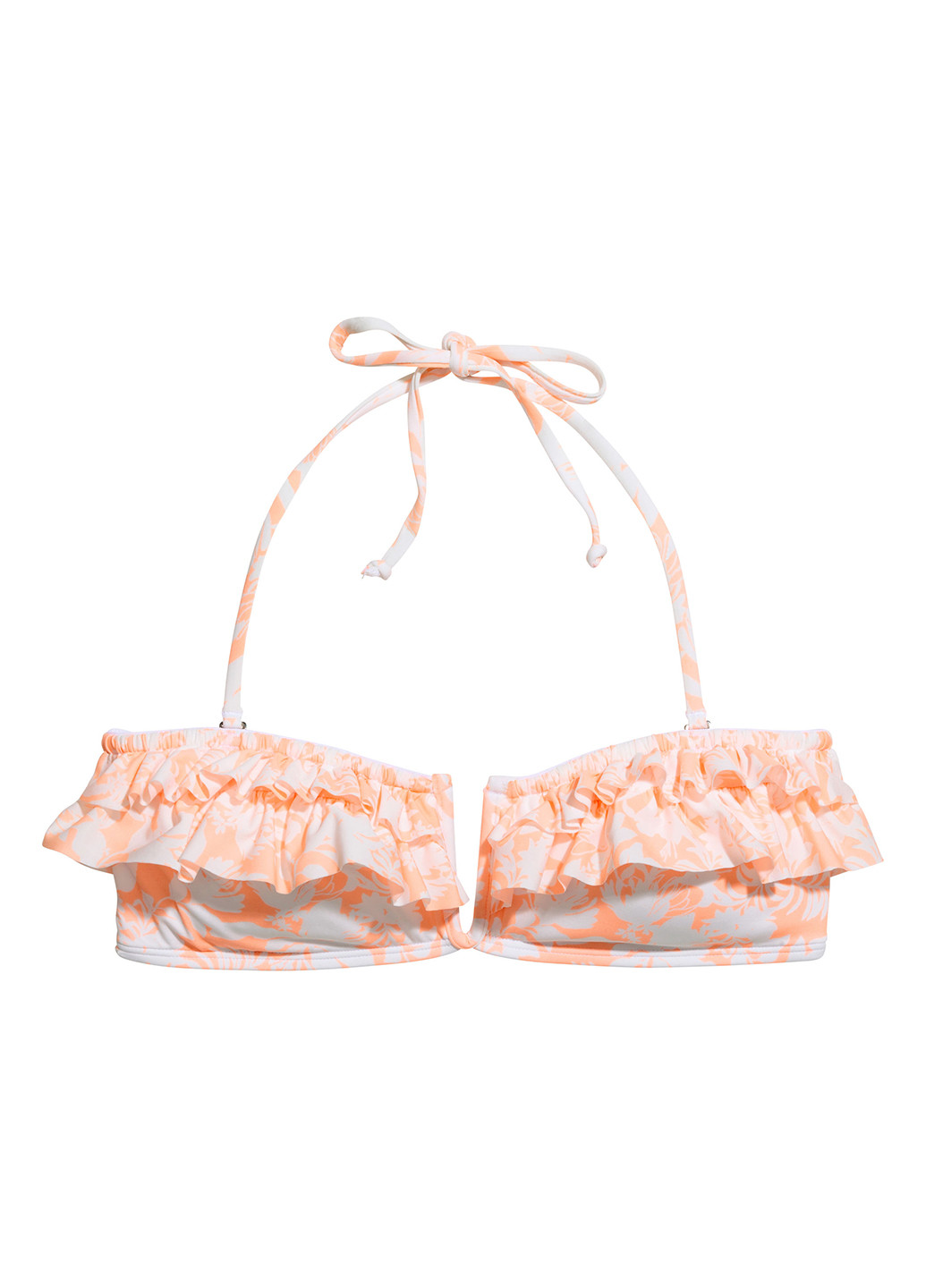 Купальный лиф H&M бандо абстрактный персиковый пляжный полиэстер