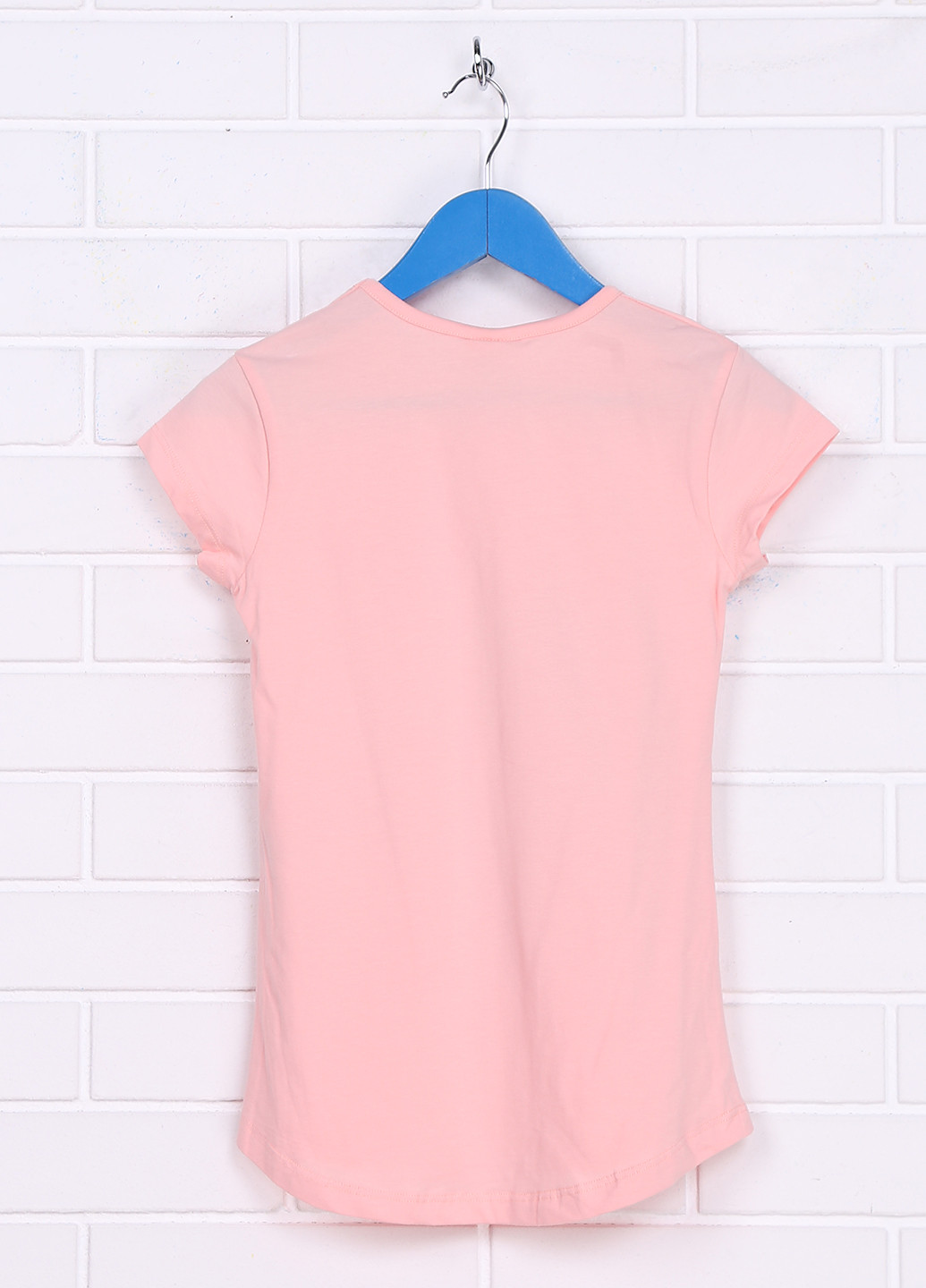 Светло-розовая летняя футболка с коротким рукавом Miss Zelish
