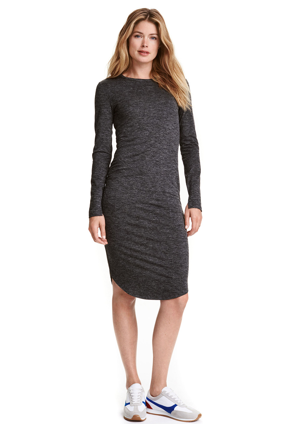 Темно-сіра кежуал сукня футляр H&M меланжева