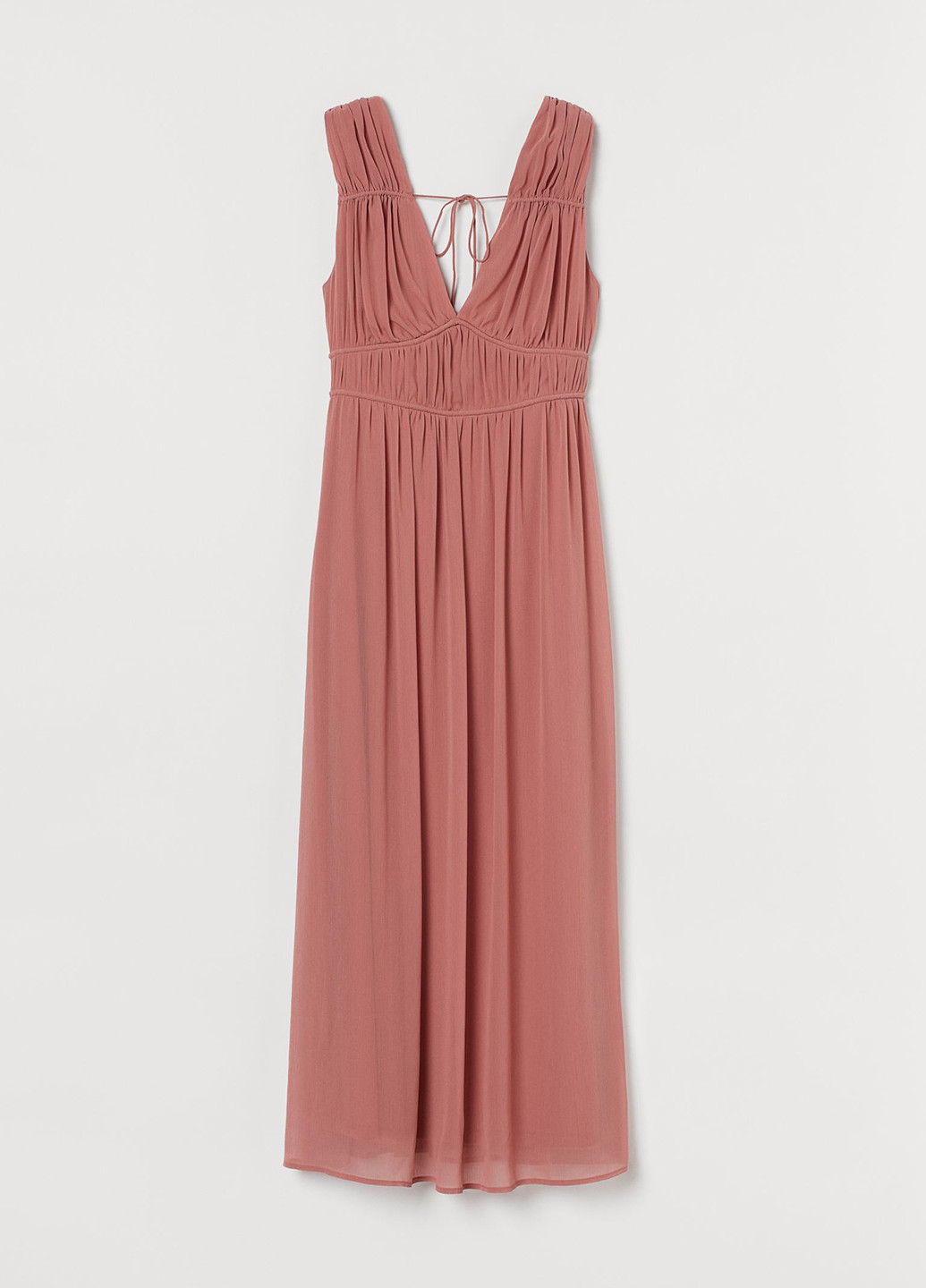 Темно-розовое вечернее платье в стиле ампир H&M однотонное