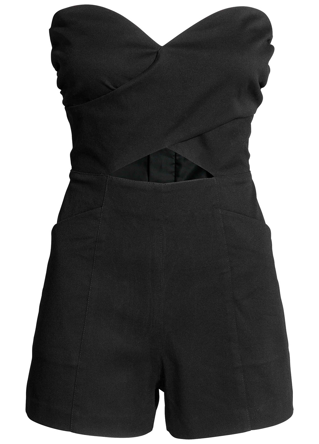 Комбінезон H&M комбінезон-шорти однотонний чорний кежуал бавовна