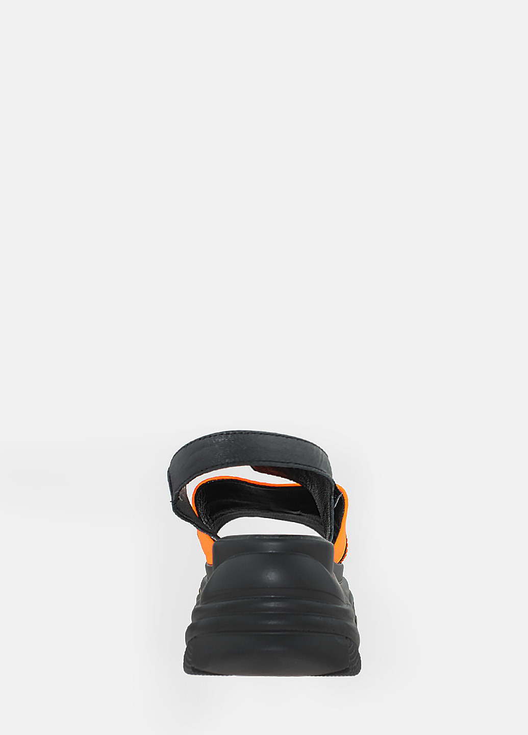 Черные босоножки re2598 черный-оранжевый Carolina