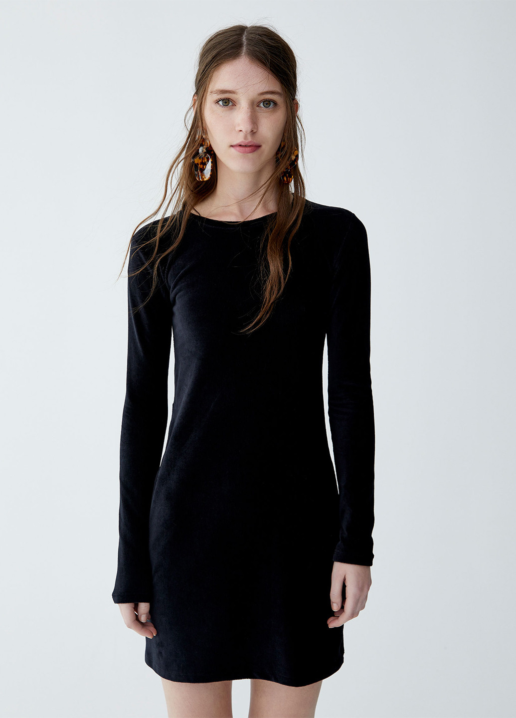 Черное кэжуал платье Pull & Bear однотонное