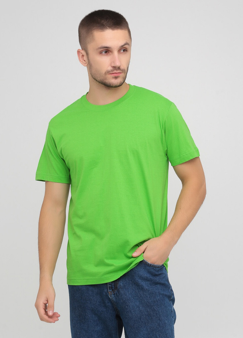 Світло-зелена футболка чоловіча безшовна з круглим коміром Stedman