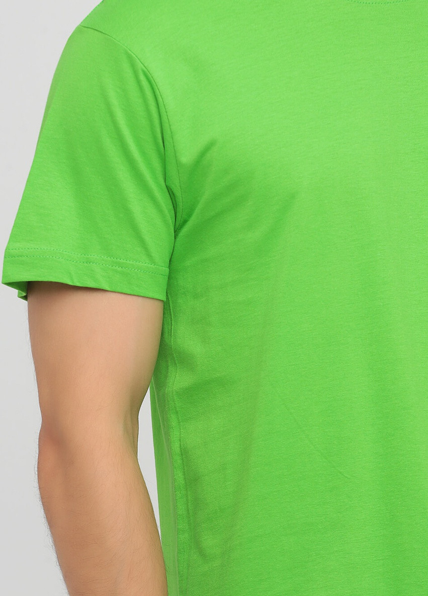 Светло-зеленая футболка мужская безшовная с круглым воротником Stedman