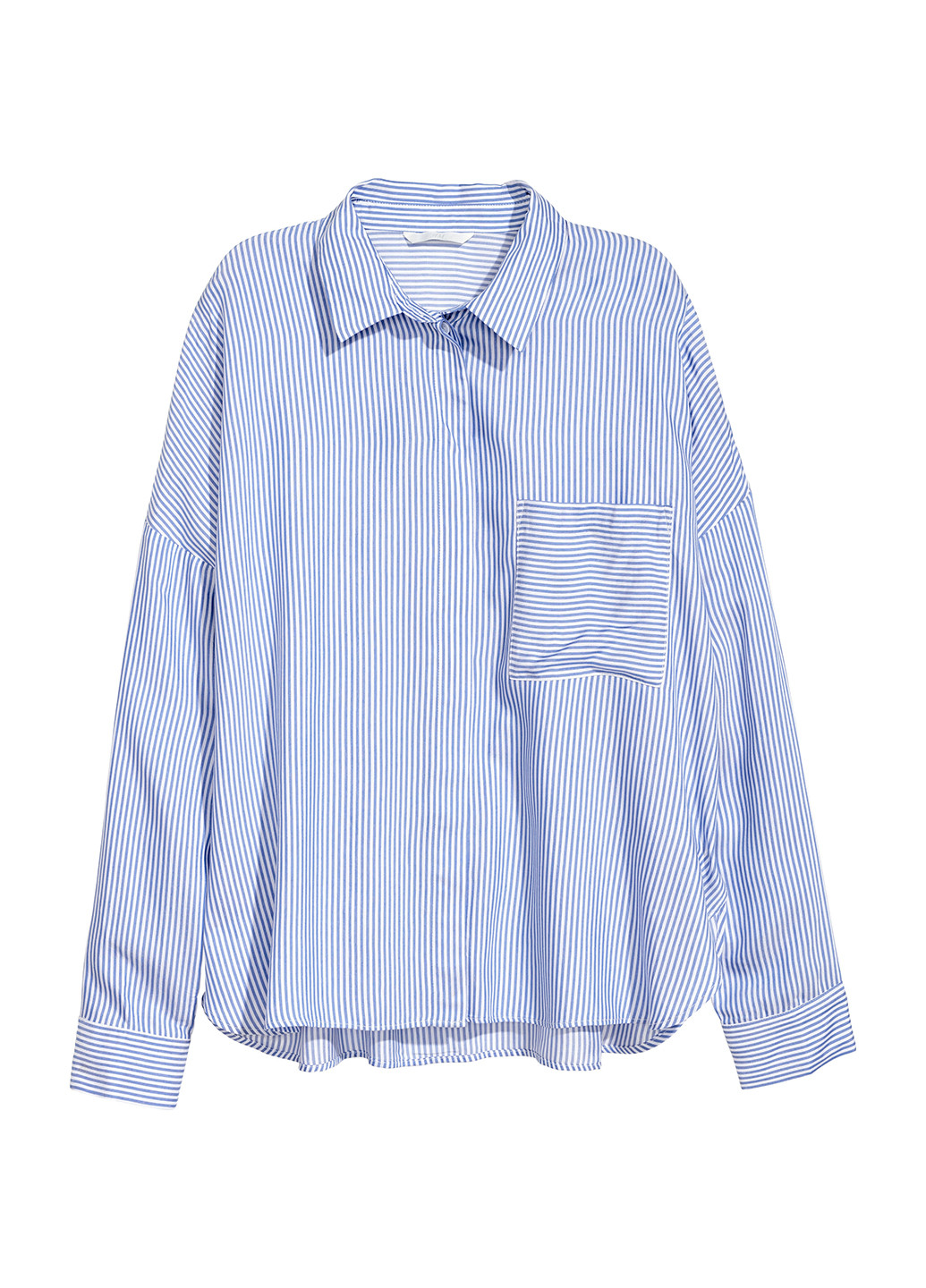 Синяя кэжуал рубашка в полоску H&M