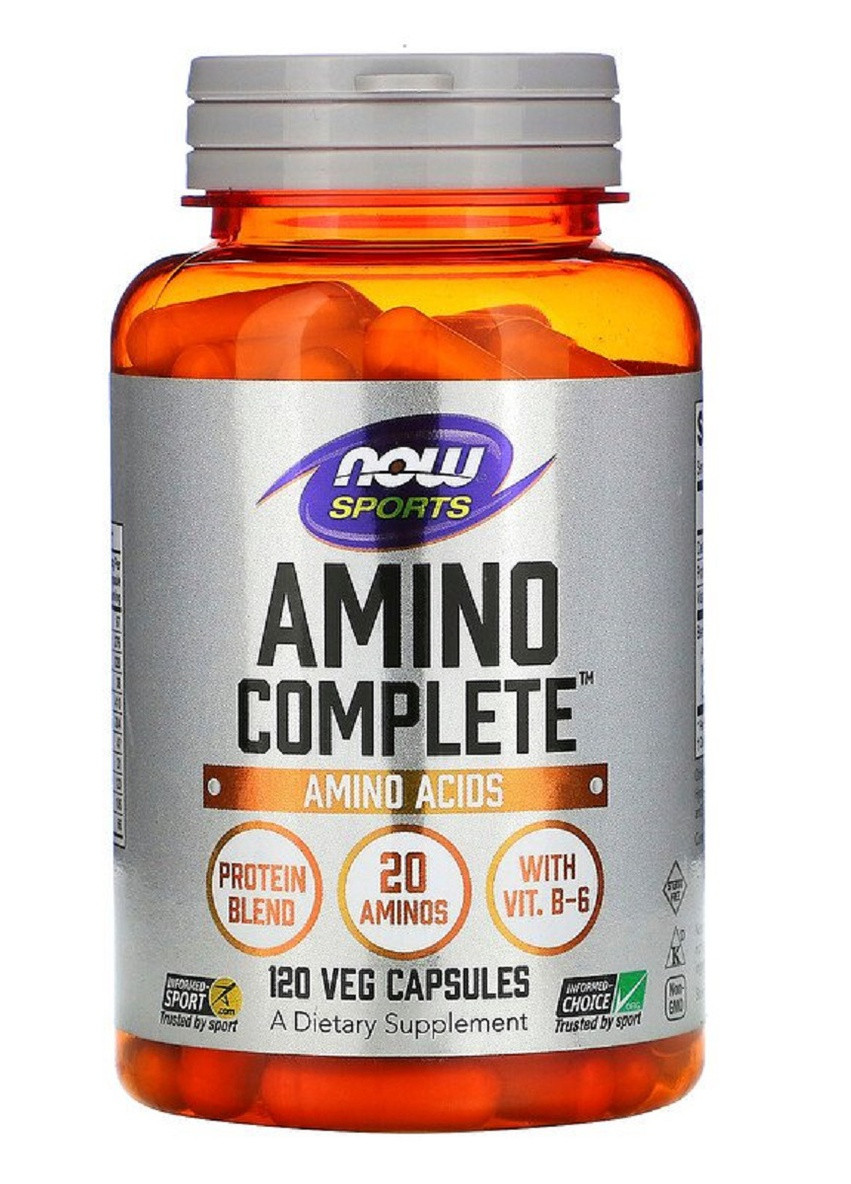Комплекс Аминокислот, Sports, Amino Complete,, 120 вегетарианских капсул Now Foods (228292917)