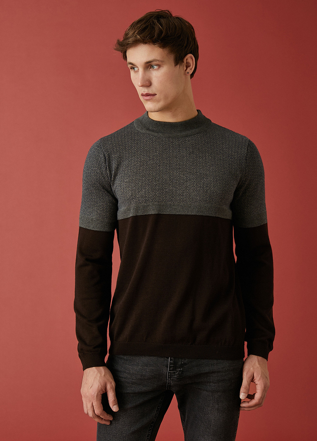Темно-коричневый демисезонный свитер KOTON