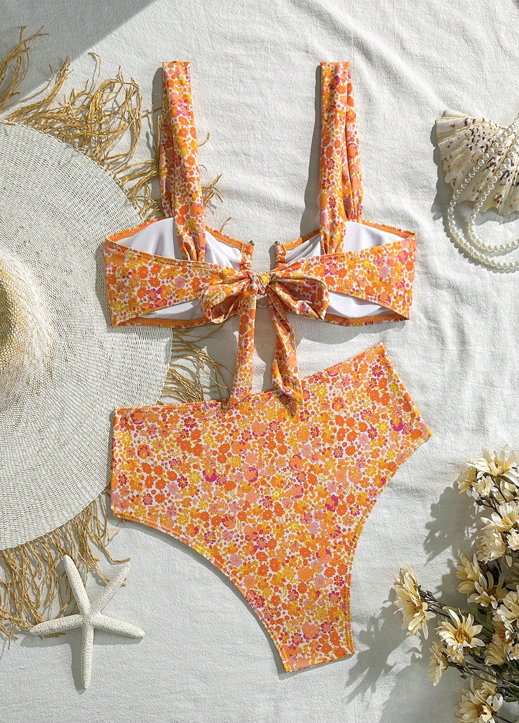 Комбинированный летний купальник (лиф, трусики) раздельный SHEIN