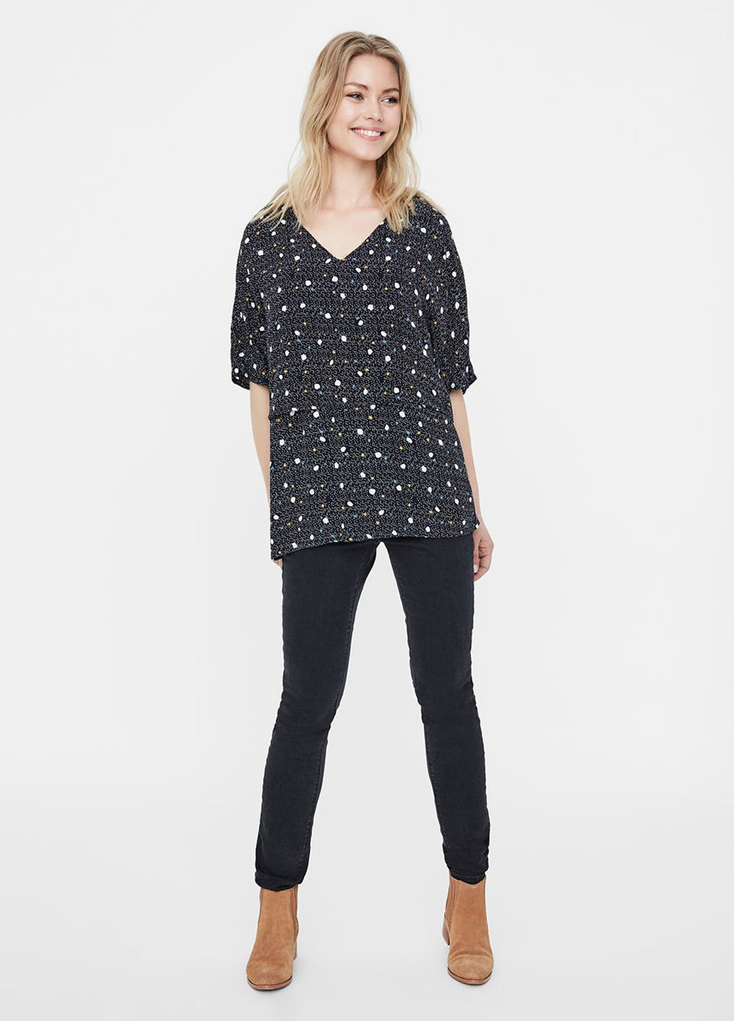 Чорна блуза для годуючих Mamalicious