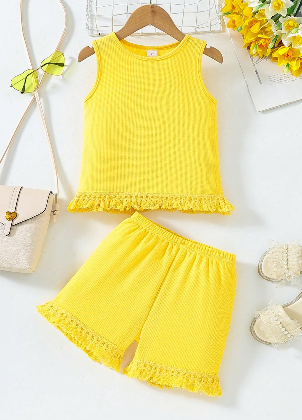 Жовтий літній комплект (майка, шорти) SHEIN