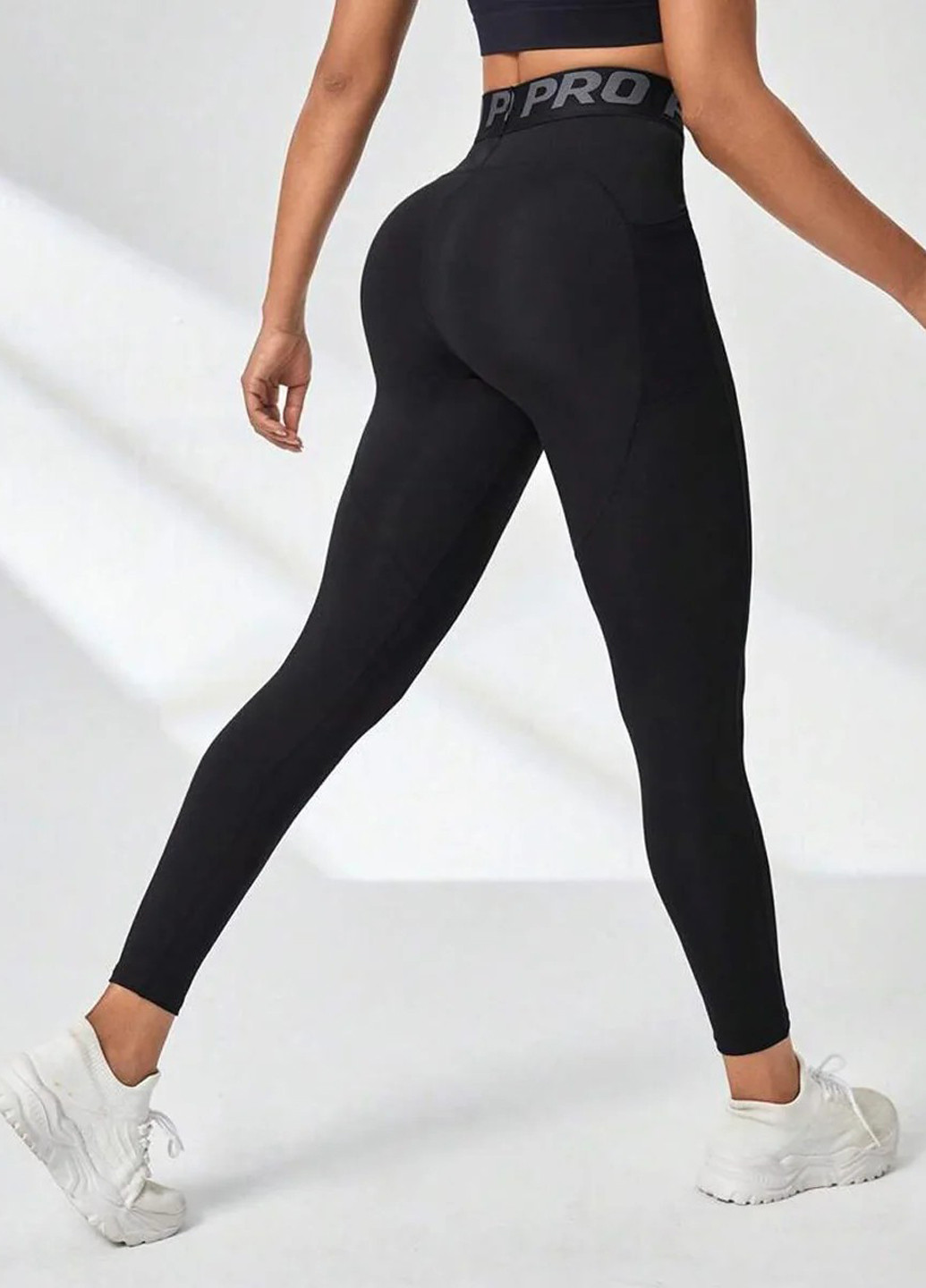 Черные демисезонные леггинсы SHEIN