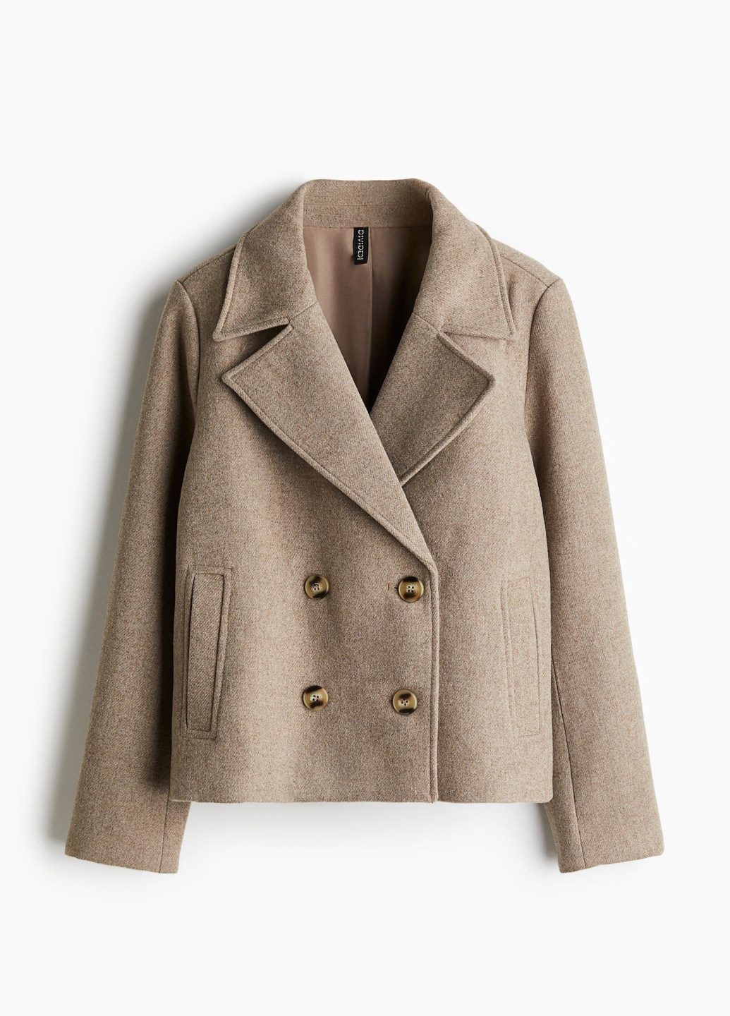 Світло-бежеве демісезонне Пальто двобортне H&M