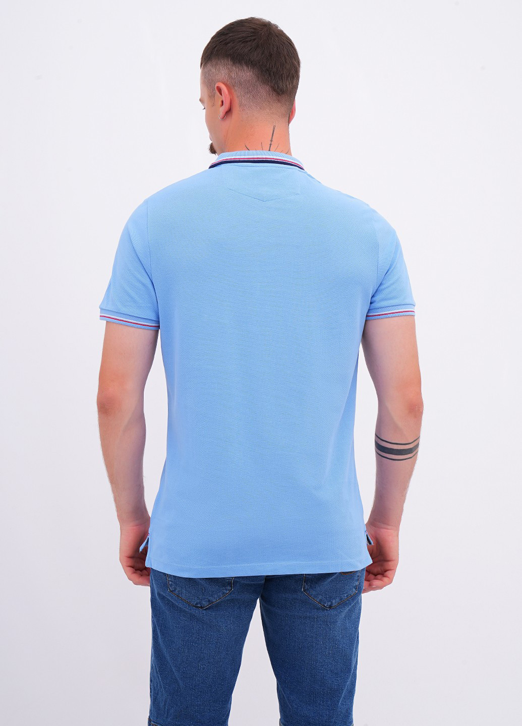 Голубой футболка-поло для мужчин Lee Cooper однотонная