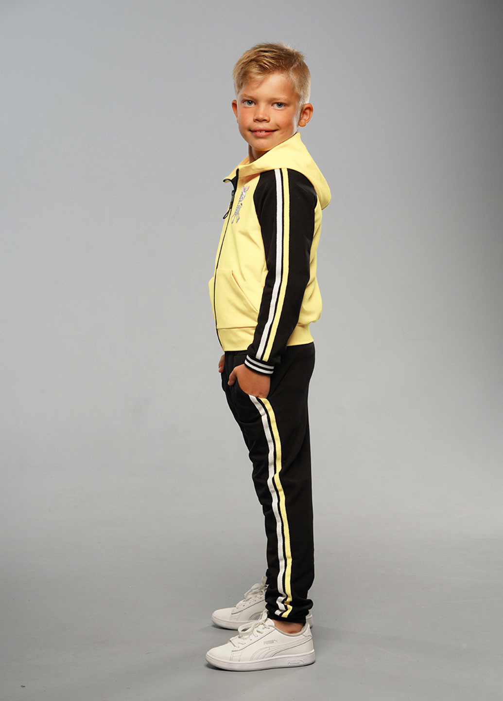 Светло-желтый демисезонный спортивный костюм брючный Tiaren Endy Zebra