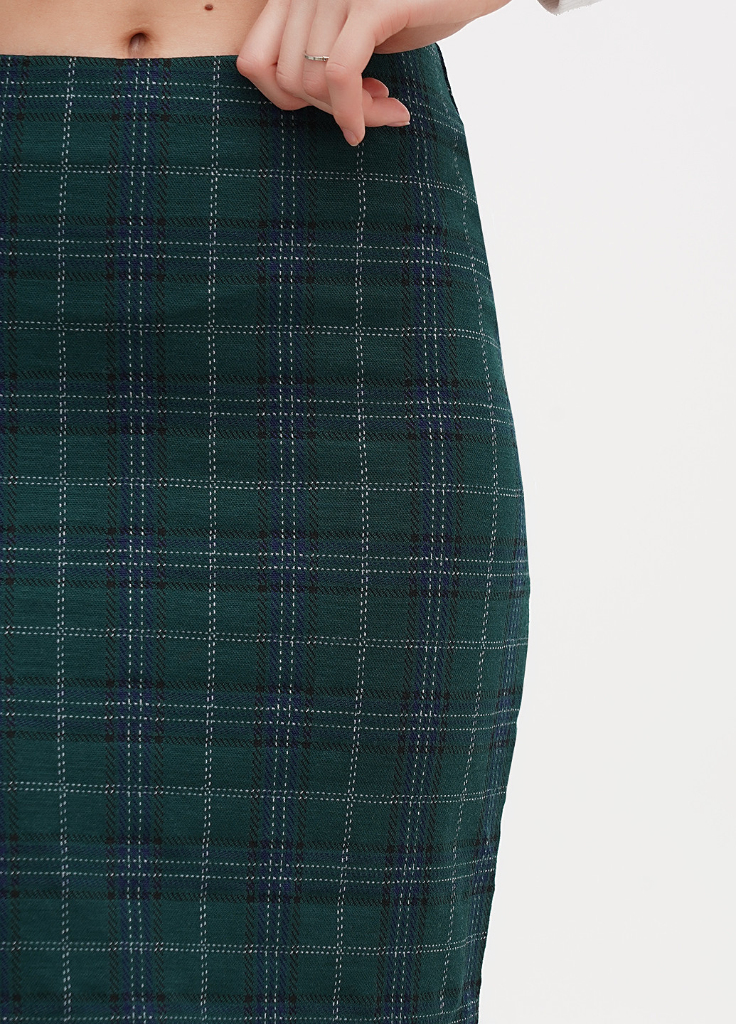 Темно-зеленая кэжуал в клетку юбка House карандаш