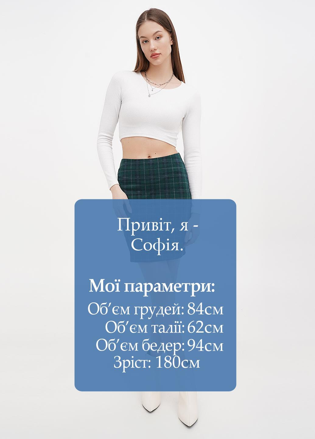 Темно-зеленая кэжуал в клетку юбка House карандаш