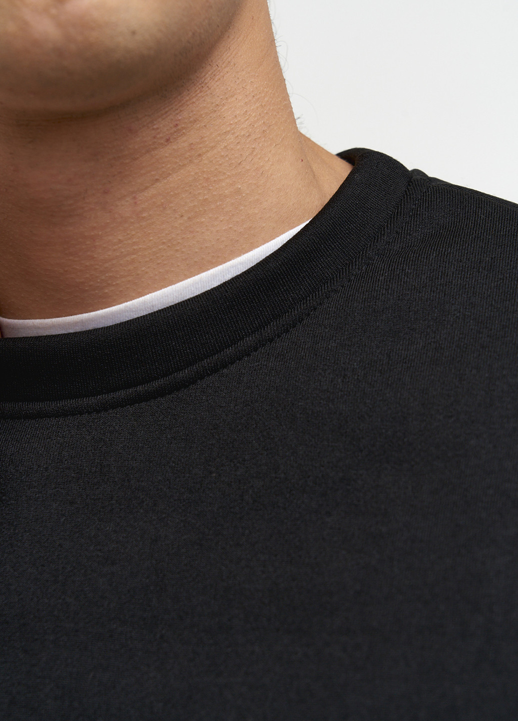 KASTA design свитшот базовый мужской на флисе однотонный черный кэжуал полиэстер, флис, футер
