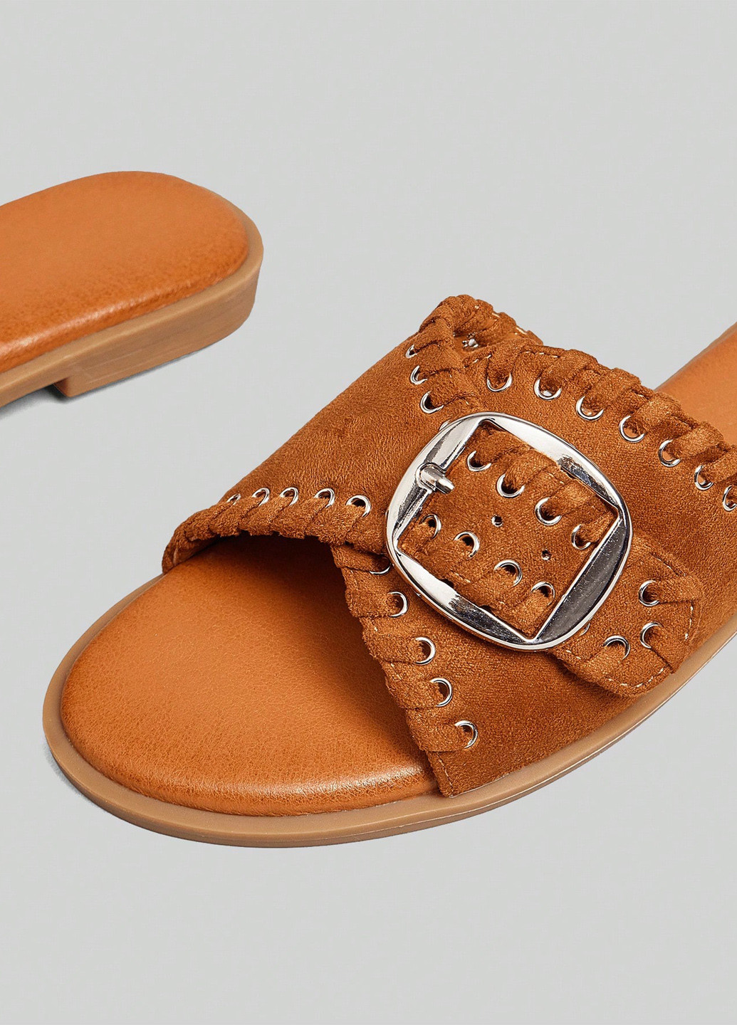 Коричневые босоножки SHEIN люверсы