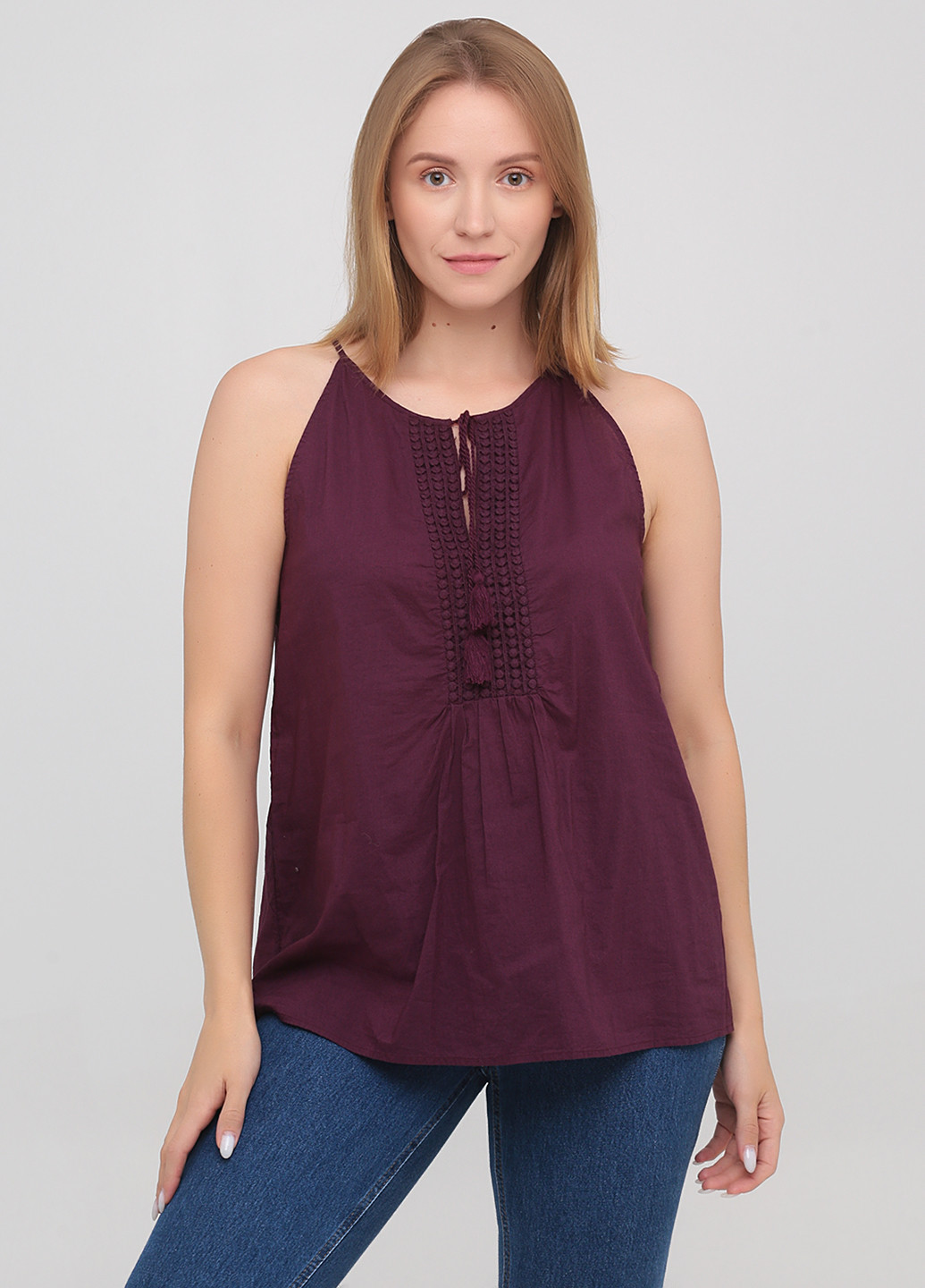 Темно-фиолетовая летняя блуза Promod
