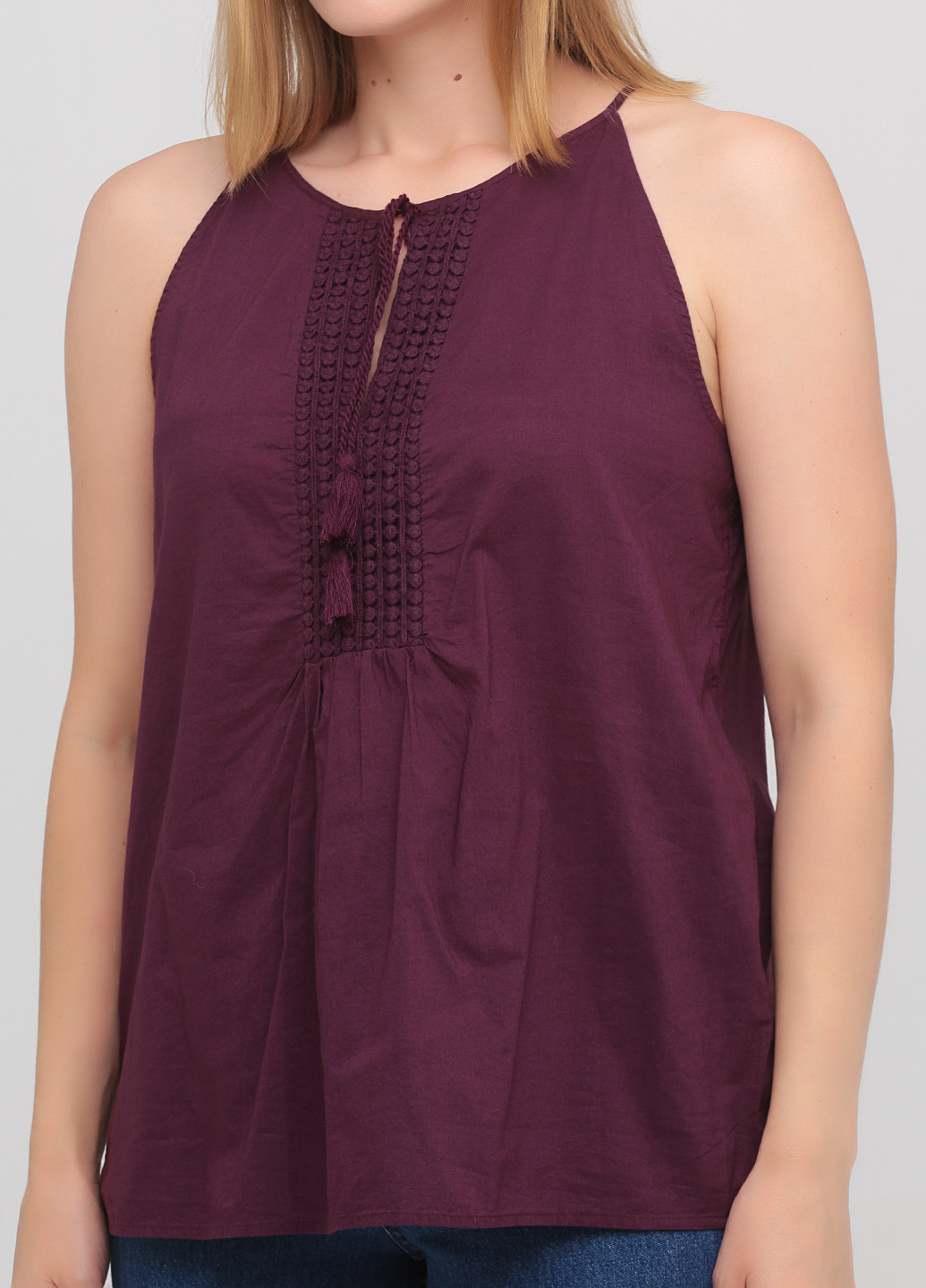 Темно-фиолетовая летняя блуза Promod