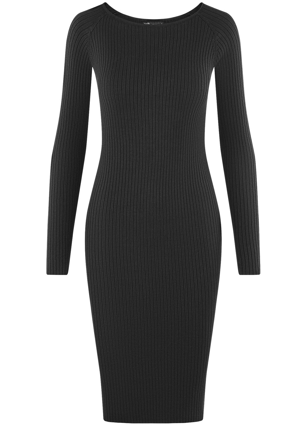 Черное кэжуал платье футляр Oodji однотонное