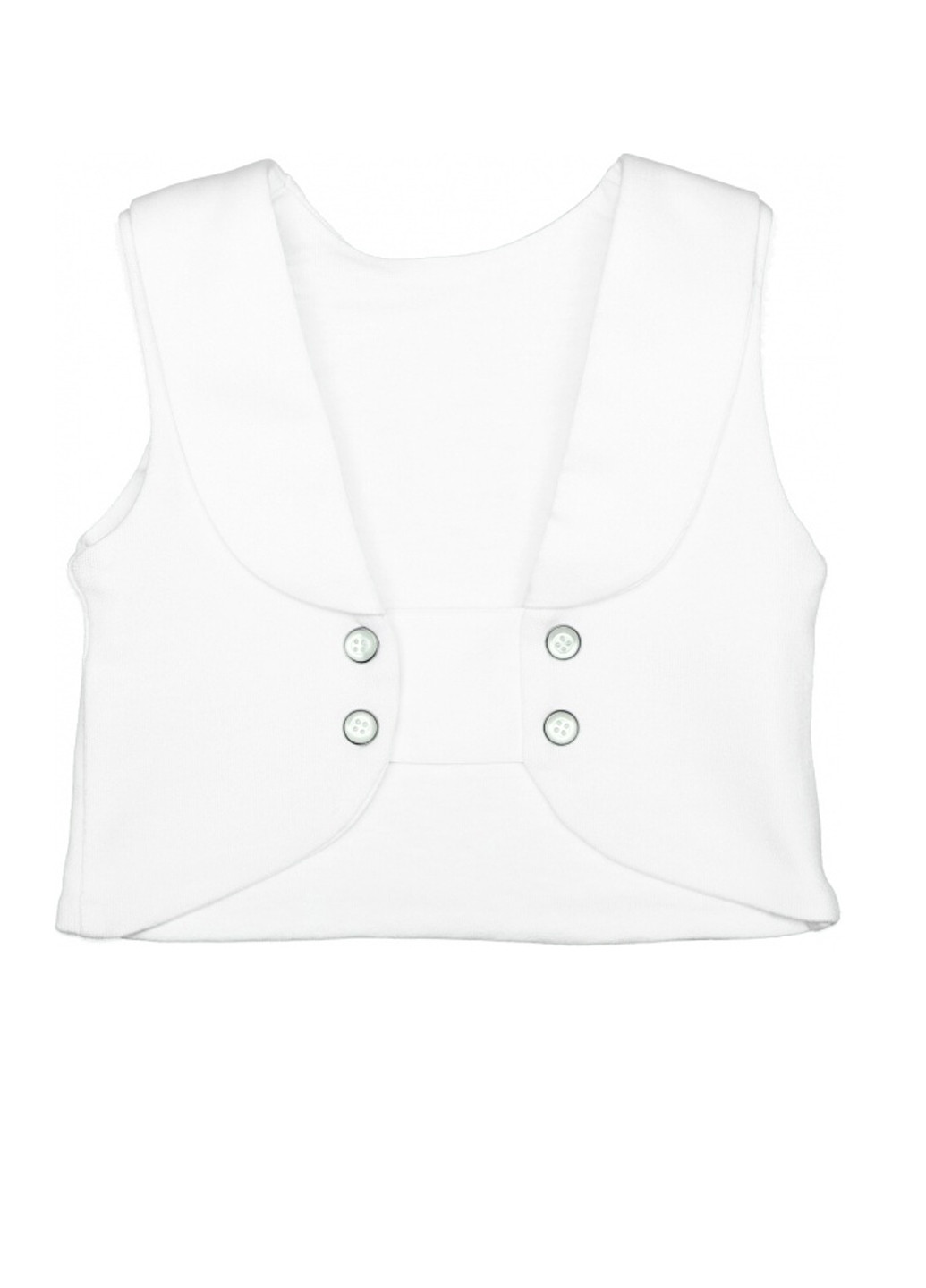 Белый демисезонный костюм (кофта, жилет, ползунки, берет) BetiS
