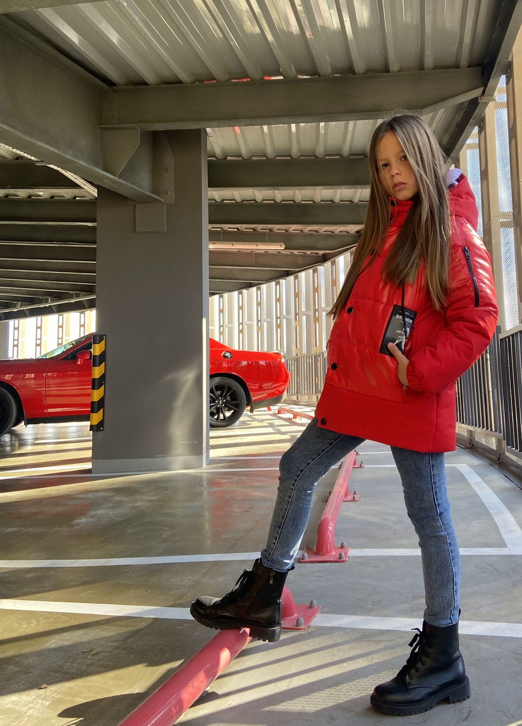 Червона демісезонна куртка No Brand Стайл