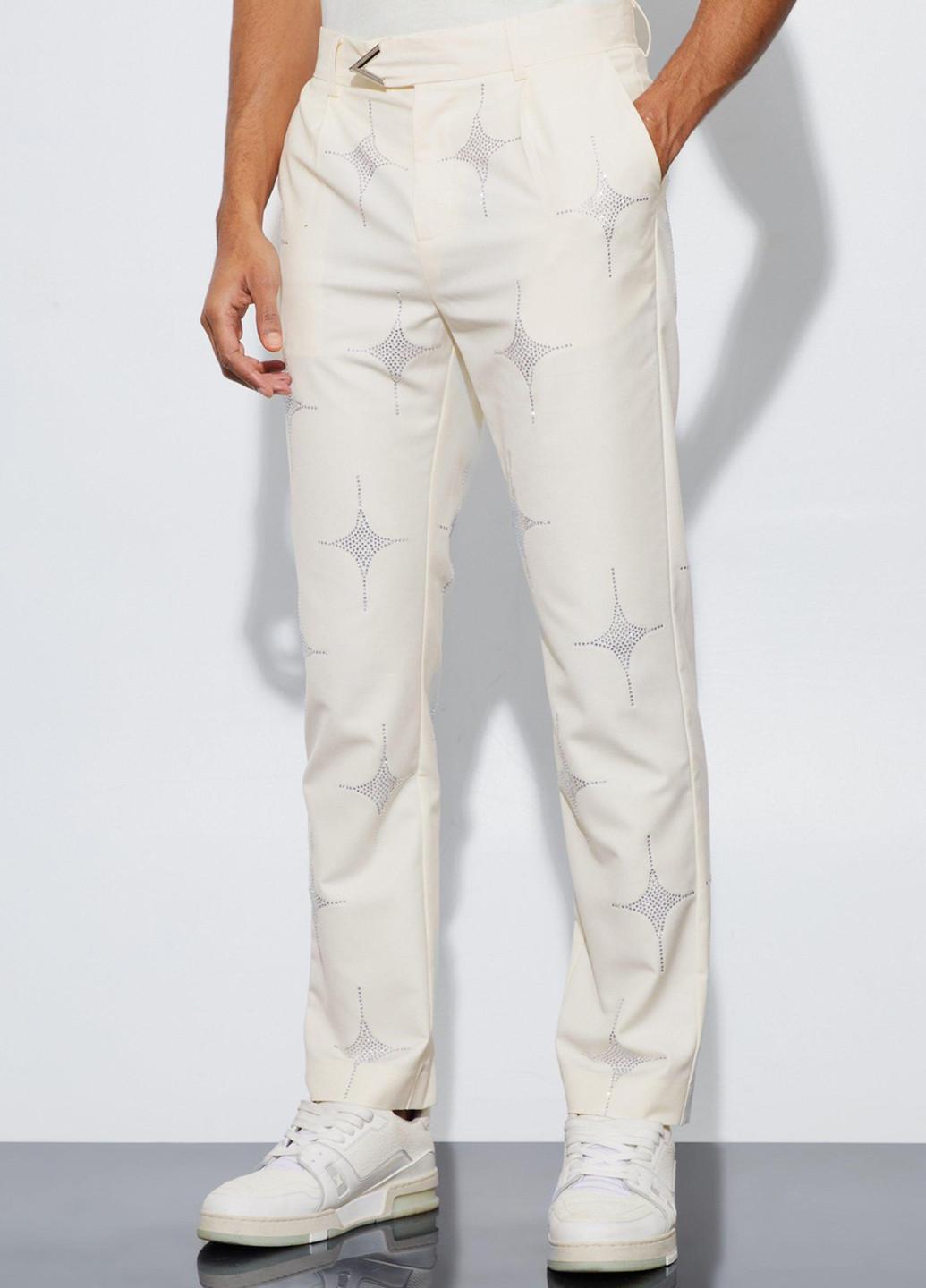 Кремовые нарядные, праздничный летние прямые брюки Boohoo