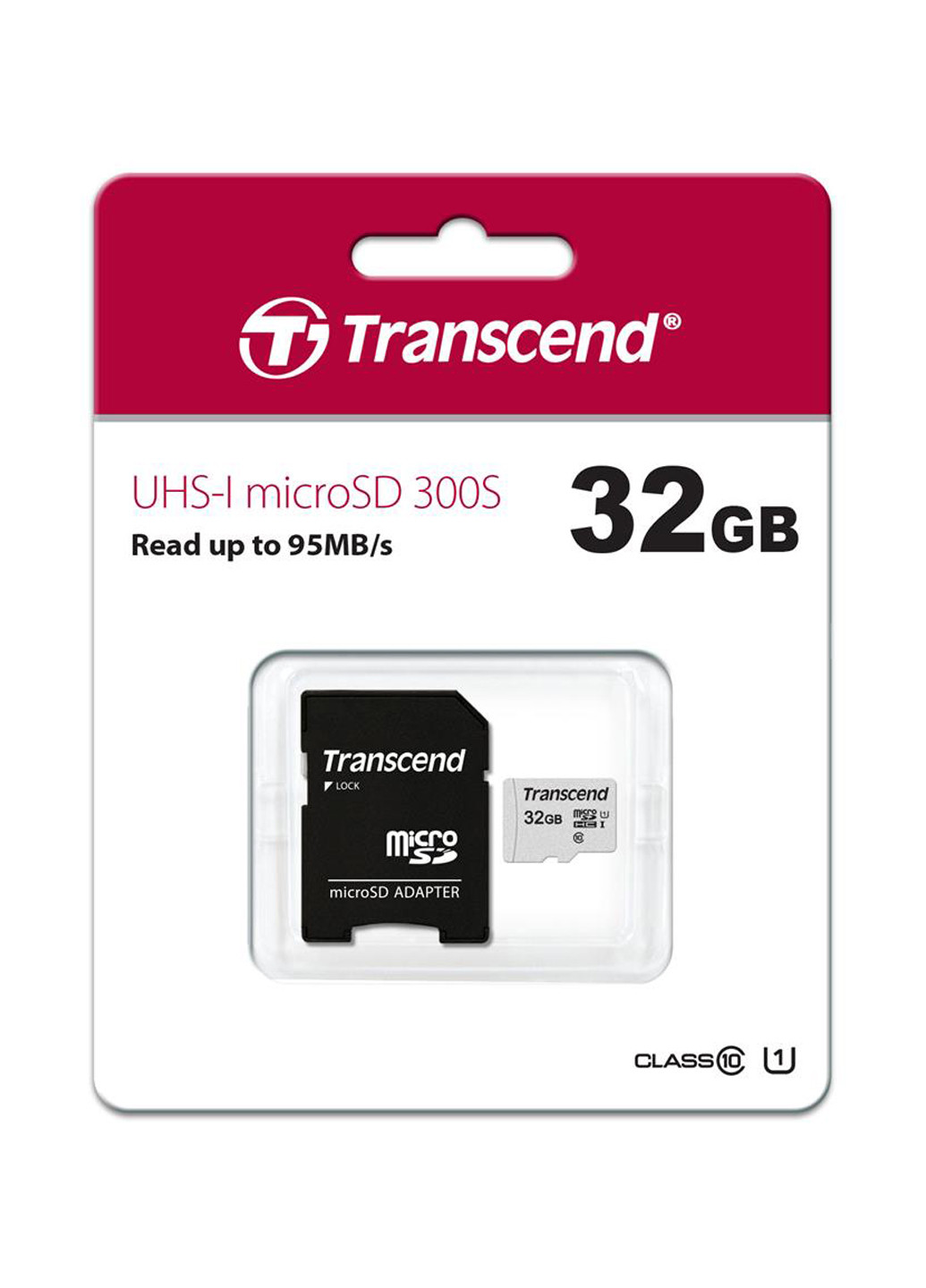 Карта памяти microSDHC 32GB C10 UHS-I (R95/W45MB/s) + SD-adapter (TS32GUSD300S-A) Transcend Карта памяти Transcend microSDHC 32GB C10 UHS-I (R95/W45MB/s) + SD-adapter (TS32GUSD300S-A) чёрные