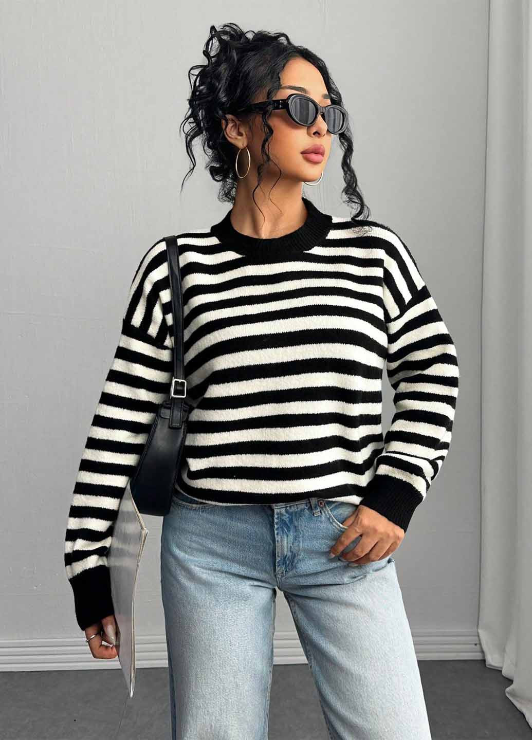 Чорно-білий демісезонний джемпер джемпер SHEIN