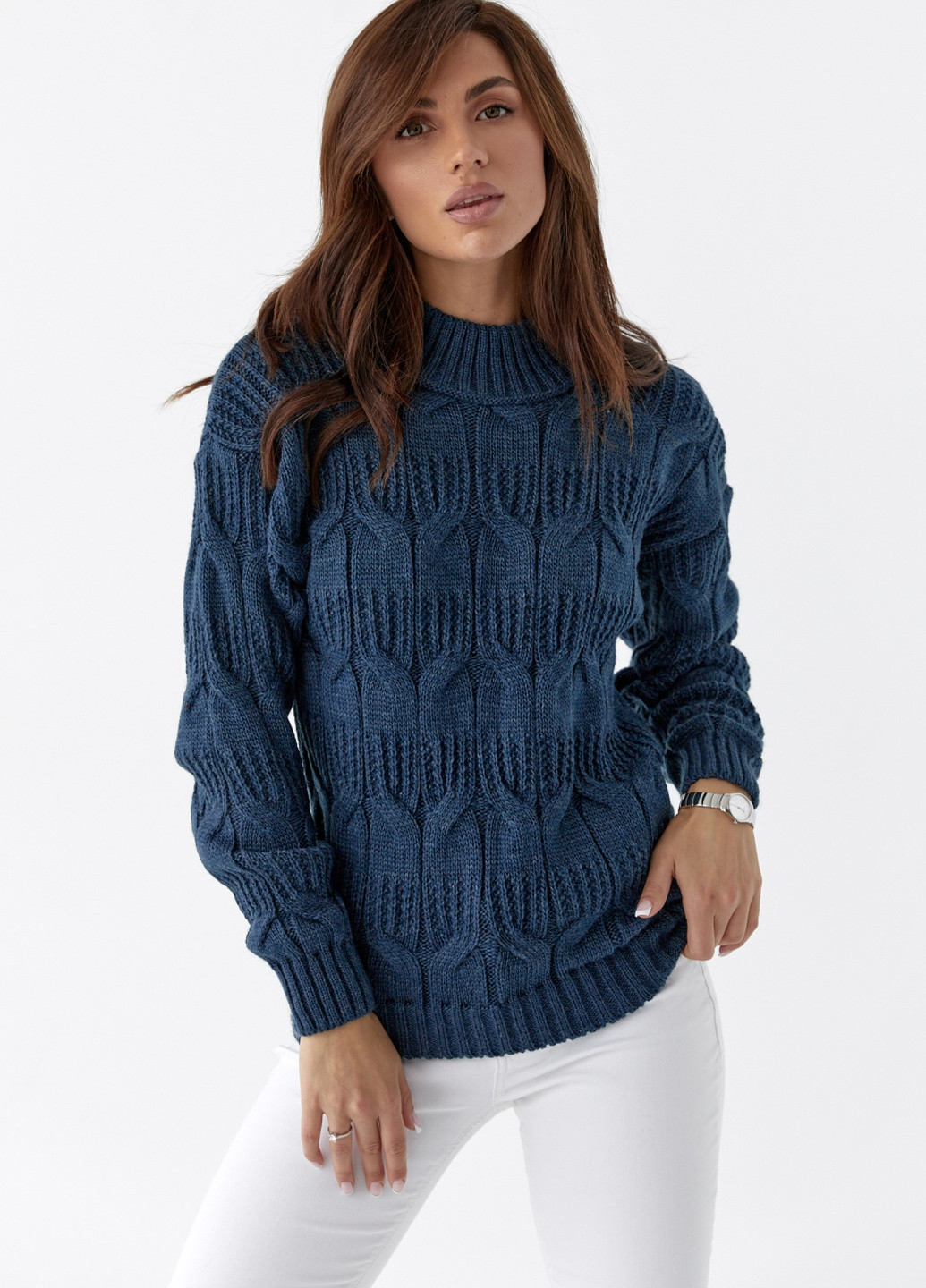Темно-голубой демисезонный свитер MSM
