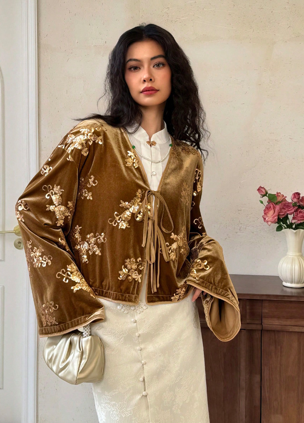 Коричневая блуза SHEIN